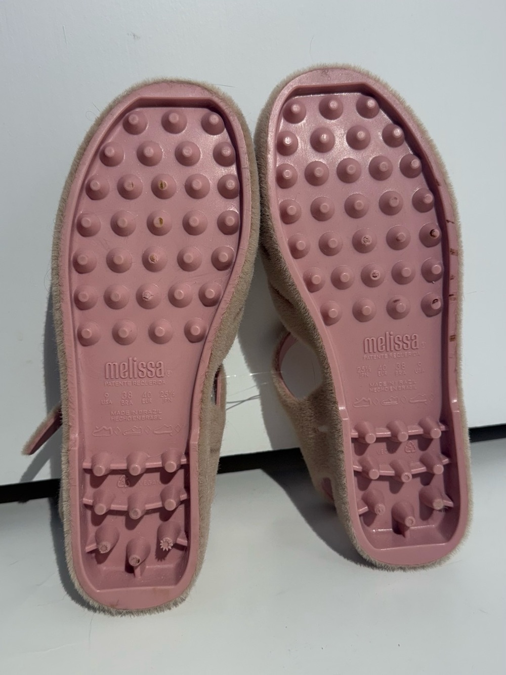NWOT Melissa Anthropologie Possession Warm Pink Fuzzy Sandals - Picture 11 of 15